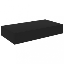 vidaXL fekete lebegő fali polc fiókkal 48 x 25 x 8 cm bútor