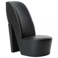 vidaXL Fekete magas sarkú cipő formájú műbőr szék bútor