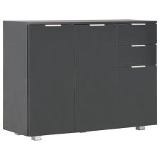 vidaXL fekete magasfényű tálalószekrény 107x35x80,5 cm (283719) bútor