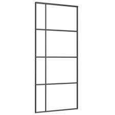 vidaXL fekete matt ESG üveg és alumínium tolóajtó 90x205 cm (151683) nyílászáró