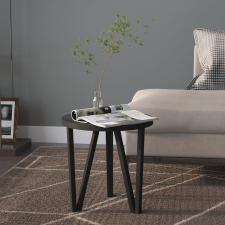 vidaXL fekete MDF dohányzóasztal Ø35 cm bútor