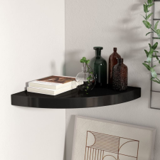 vidaXL fekete MDF lebegő sarokpolc 35 x 35 x 3,8 cm bútor
