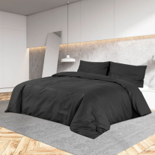 vidaXL fekete mikroszálas ágyneműhuzat-garnitúra 260 x 240 cm lakástextília