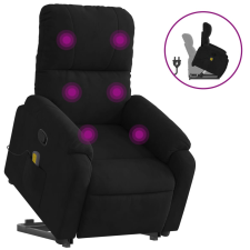 vidaXL fekete mikroszálas szövet felállást segítő masszázsfotel (3204939) masszázsfotel