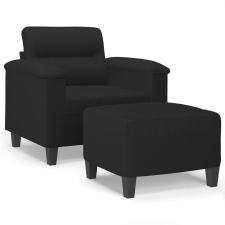 vidaXL fekete mikroszálas szövet kanapéfotel lábtartóval 60 cm (3201228) bútor