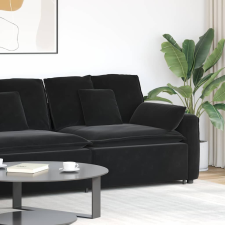 vidaXL fekete moduláris kanapé karfás végmodul párnákkal 100 cm bútor