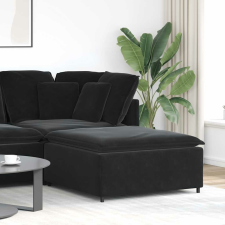 vidaXL fekete moduláris kanapé lábzsámoly modul 100x100x48 cm bútor