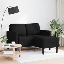 vidaXL fekete műbőr 2 üléses kanapé L-alakú kanapéval 125 cm bútor
