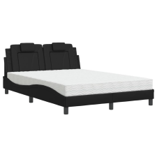 vidaXL fekete műbőr ágy matraccal 140 x 190 cm ágy és ágykellék