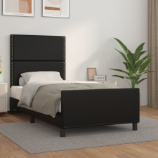 vidaXL fekete műbőr ágykeret fejtámlával 100x200 cm ágy és ágykellék