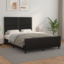 vidaXL fekete műbőr ágykeret fejtámlával 140 x 190 cm ágy és ágykellék