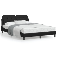 vidaXL fekete műbőr ágykeret fejtámlával 140 x 190 cm ágy és ágykellék
