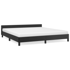 vidaXL fekete műbőr ágykeret fejtámlával 160x200 cm (347507) ágy és ágykellék