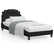 vidaXL Fekete műbőr ágykeret LED-világítással 80 x 200 cm ágy és ágykellék