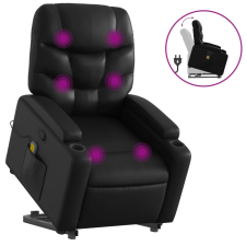 vidaXL fekete műbőr dönthető masszázs- és állófotel (3204665) masszázsfotel