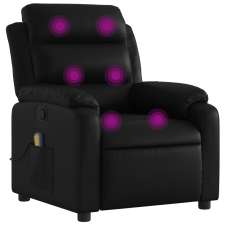 vidaXL fekete műbőr dönthető masszázsfotel (373493) masszázsfotel