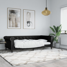 vidaXL fekete műbőr kanapéágy 90 x 190 cm bútor