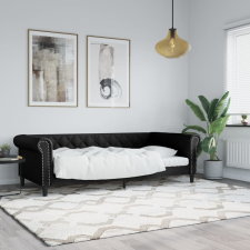 vidaXL fekete műbőr kanapéágy keret 80 x 200 cm ágy és ágykellék