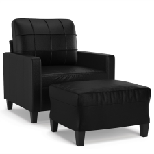 vidaXL fekete műbőr kanapéfotel lábtartóval 60 cm (3201009) bútor