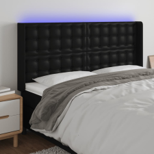 vidaXL fekete műbőr LED-es fejtámla 147x16x118/128 cm ágy és ágykellék