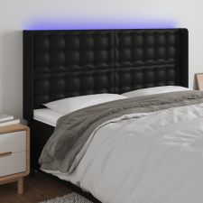 vidaXL fekete műbőr LED-es fejtámla 163x16x118/128 cm ágy és ágykellék
