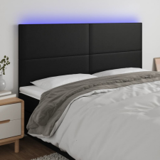 vidaXL fekete műbőr LED-es fejtámla 200x5x118/128 cm ágy és ágykellék