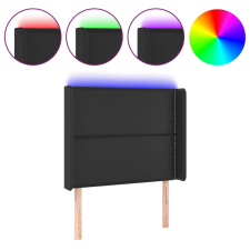 vidaXL fekete műbőr LED-es fejtámla 93x16x118/128 cm (3123986) ágy és ágykellék