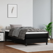 vidaXL fekete műbőr rugós ágy matraccal 100 x 200 cm ágy és ágykellék