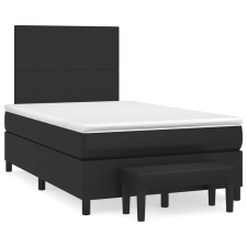 vidaXL fekete műbőr rugós ágy matraccal 120x190 cm ágy és ágykellék