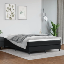 vidaXL fekete műbőr rugós ágy matraccal 140 x 190 cm ágy és ágykellék