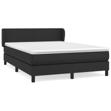 vidaXL fekete műbőr rugós ágy matraccal 140 x 190 cm (3127187) ágy és ágykellék