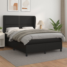 vidaXL fekete műbőr rugós ágy matraccal 140 x 200 cm ágy és ágykellék