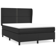 vidaXL fekete műbőr rugós ágy matraccal 140 x 200 cm (3128973) ágy és ágykellék