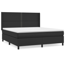 vidaXL fekete műbőr rugós ágy matraccal 160 x 200 cm (3132447) ágy és ágykellék