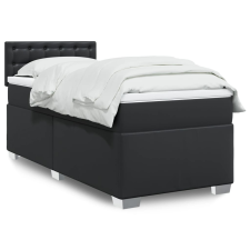 vidaXL fekete műbőr rugós ágy matraccal 80 x 200 cm ágy és ágykellék