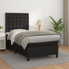 vidaXL fekete műbőr rugós ágy matraccal 80 x 200 cm ágy és ágykellék