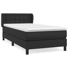vidaXL fekete műbőr rugós ágy matraccal 80 x 200 cm (3127277) ágy és ágykellék