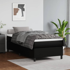 vidaXL fekete műbőr rugós ágy matraccal 90 x 200 cm ágy és ágykellék