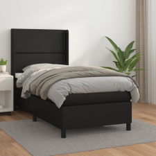 vidaXL fekete műbőr rugós ágy matraccal 90 x 200 cm ágy és ágykellék