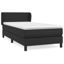 vidaXL fekete műbőr rugós ágy matraccal 90 x 200 cm (3127169) ágy és ágykellék