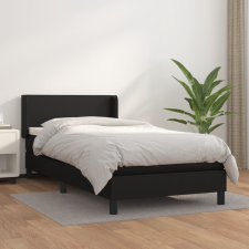 vidaXL fekete műbőr rugós ágy matraccal 90x190 cm ágy és ágykellék