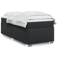 vidaXL fekete műbőr rugós ágy matraccal 90x190 cm ágy és ágykellék