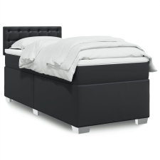 vidaXL fekete műbőr rugós ágy matraccal 90x190 cm ágy és ágykellék