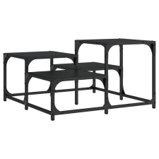 vidaXL fekete műfa dohányzóasztal 68x68x40 cm (837747) bútor