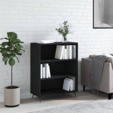 vidaXL fekete műfa könyvespolc 69,5 x 32,5 x 90 cm bútor