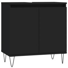 vidaXL fekete műfa mosdószekrény 58x33x60 cm (831581) fürdőszoba bútor