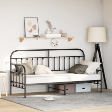 vidaXL Fekete napaliágykeret 80x200 cm acél ágy és ágykellék