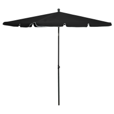 vidaXL fekete napernyő rúddal 210 x 140 cm kerti bútor