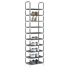 vidaXL fekete nem szőtt szövetből cipőállvány 10 szintes 44x28x180 cm bútor