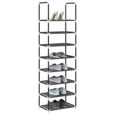 vidaXL fekete nem szőtt szövetből cipőállvány 8 szintes 44x28x145 cm bútor